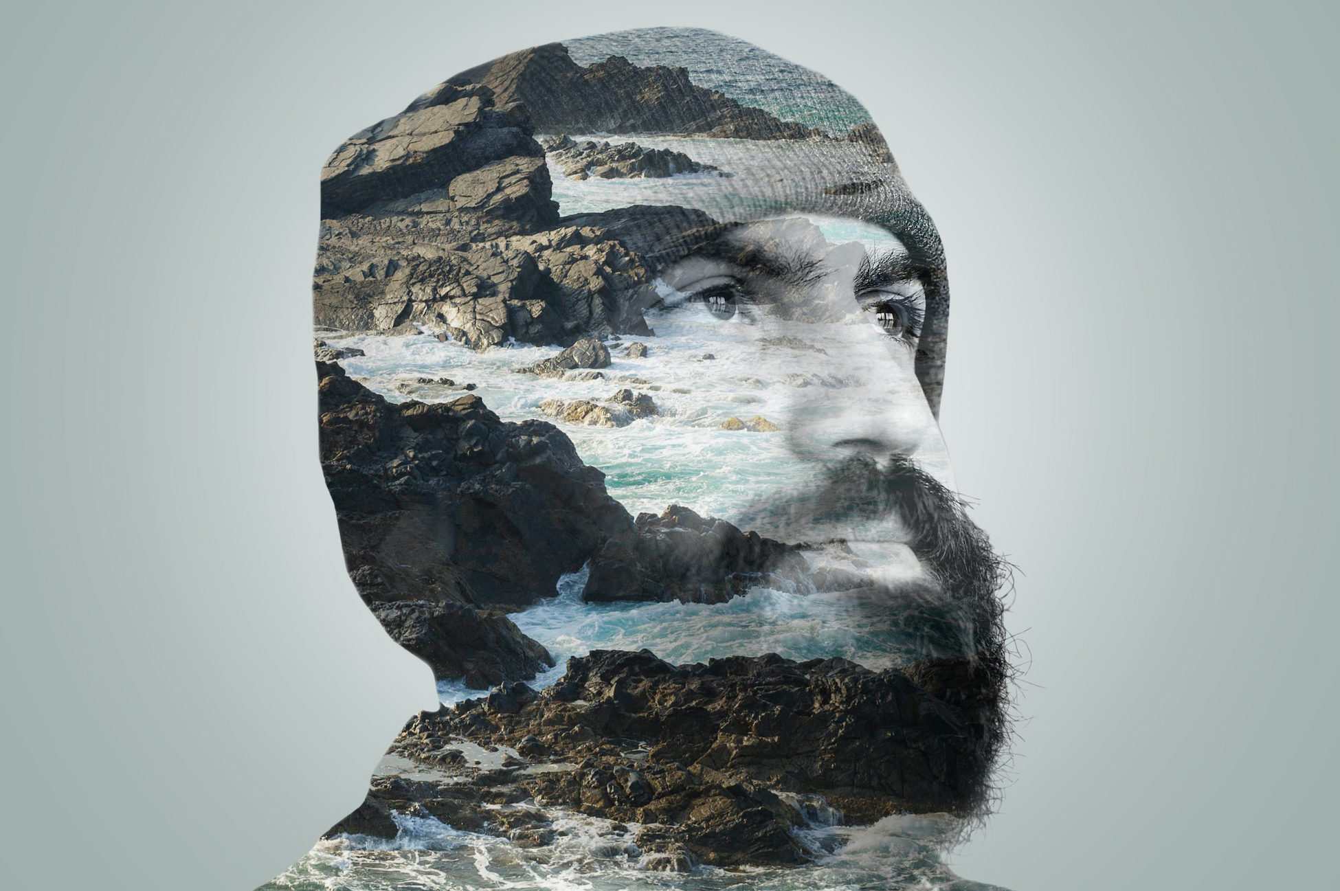 Double exposure portrait